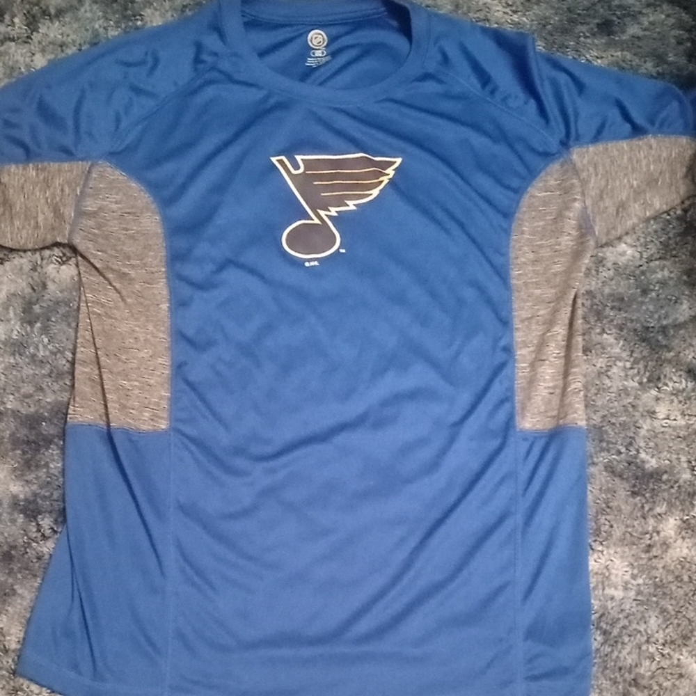 NHL St. Louis Blues Blue and Gray Large T-shirt